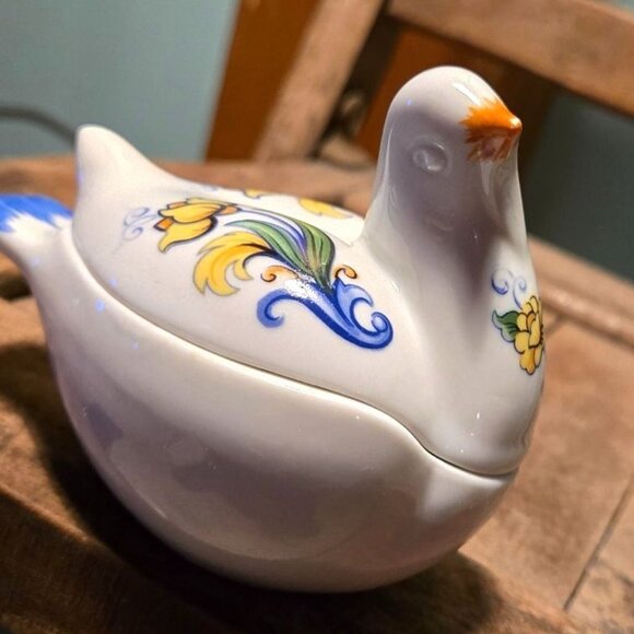 Vintage Elizabeth Arden porcelain bird Dove Ceramic Trinket Vanity Jewelry Box - Picture 3 of 10